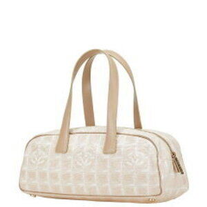 Chanel Line Leather Travel Tan Beige Mark Handbag Coco